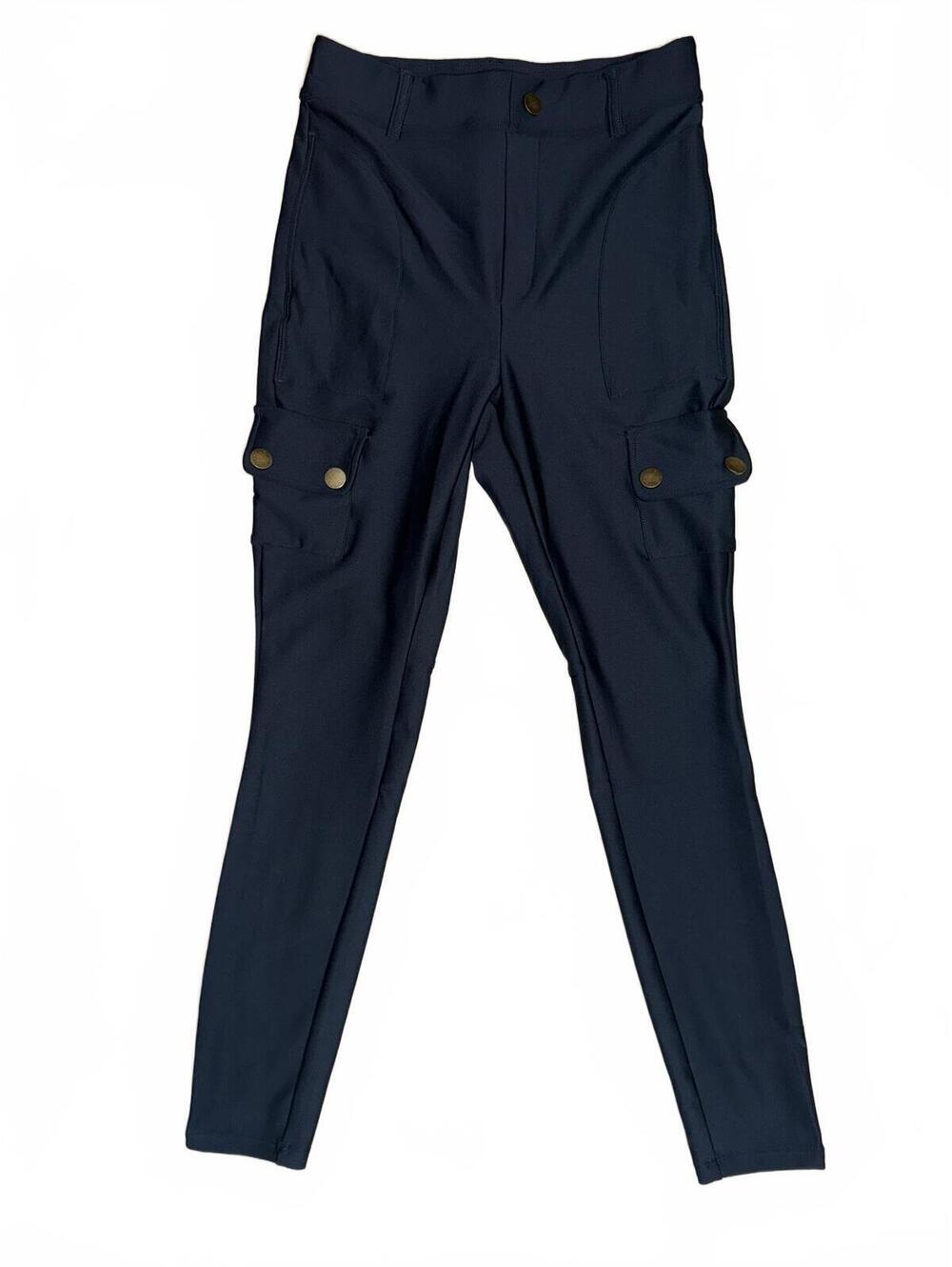Halara Women's High Waisted Sheen 7/8 navy blue leggings Pockets small NWT ($49